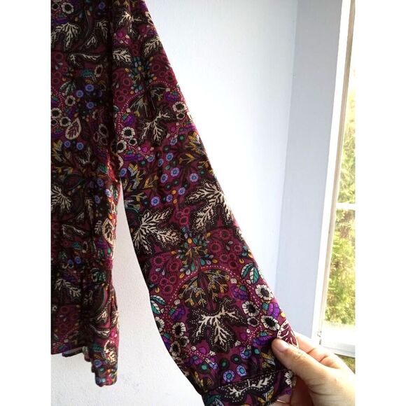 Maeve by Anthropologie "Janie" Purple Multicolor Floral Button Up Blouse size 4 - Picture 10 of 10